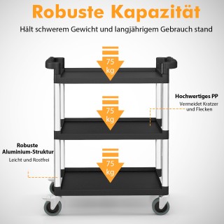 Costway  Καρότσι Μεταφοράς με Κλείδωμα Τροχών και Διπλές Λαβές - Μα...