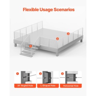 VEVOR Κολόνα Κάγκελου με Προ-Τρυπημένες Οπές 42x2x2 Ίντσες 1JZLGZXY...