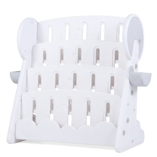 Costway Παιδική βιβλιοθήκη 4 επιπέδων με 2 κουτιά αποθήκευσης & ανα...