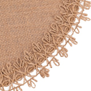 Villa dEste Home Στρογγυλό σουπλά 38 εκ. από γιούτα με κεντημένο πε...