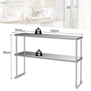 Costway  Ανοξείδωτη Διπλή Ραφιέρα Υπερυψωμένης Αντοχής και Ευελιξία...