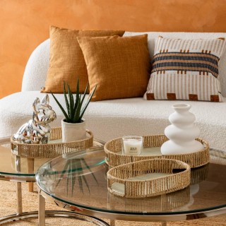 Atmosphera Σετ 3 Τετράγωνοι Διακοσμητικοί Δίσκοι από Ψάθα με Μεταλλ... Atmosphera Σετ 3 Τετράγωνοι Διακοσμητικοί Δίσκοι από Ψάθα με Μεταλλ...