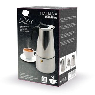 Galileo Καφετιέρα 4 Φλιτζανιών από Ανοξείδωτο Χάλυβα για Επαγωγικές...