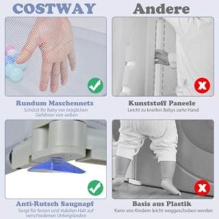 Costway Παιδικό Πάρκο Μεγάλος Παιδότοπος Ανοιχτό Γκρι 124 x 124 x ... Costway Παιδικό Πάρκο Μεγάλος Παιδότοπος Ανοιχτό Γκρι 124 x 124 x ...