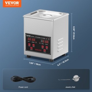 VEVOR Υπερηχητικός Καθαριστής 1.3L 50W με Χρονοδιακόπτη, Καλάθι & ... VEVOR Υπερηχητικός Καθαριστής 1.3L 50W με Χρονοδιακόπτη, Καλάθι & ...