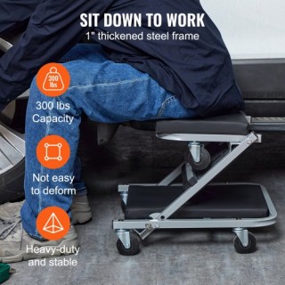 VEVOR Z-Creeper Καθίσμα, 2 σε 1 Τροχήλατο Αναδιπλούμενο Καθίσμα/Σκα...