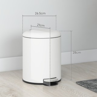 HOMCOM Κάδος Απορριμμάτων με Πεντάλ 5L με Καπάκι Απαλής Κλεισίματος...