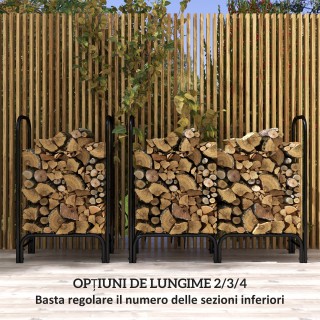 Outsunny  Μεταλλική θήκη για καυσόξυλα εσωτερικού και εξωτερικού χώ...