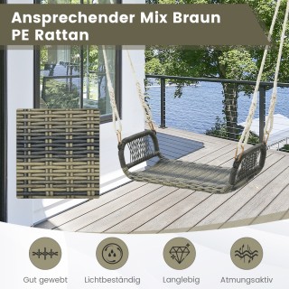 Costway  Ρατάν Κούνια με Εργονομικό Σχέδιο και Ανθεκτικό Μεταλλικό ...