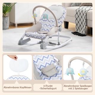 Costway 2-σε-1 Κάθισμα Κούνιας και Ρηλάξ για Μωρά BC10230GR Costway 2-σε-1 Κάθισμα Κούνιας και Ρηλάξ για Μωρά BC10230GR