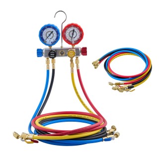 VEVOR Σετ Μανομέτρων Κλιματιστικού για R22 R404A R410A R12, 4 Οδοί ...