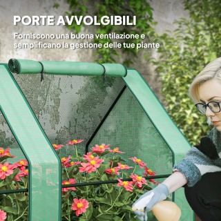 Outsunny Μίνι Θερμοκήπιο Κήπου με 4 Εξελισσόμενες Πόρτες και Επεκτε...
