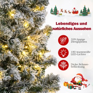 Costway 150 εκ Τεχνητό Χριστουγεννιάτικο Δέντρο με 180 Θερμά Λευκά ...