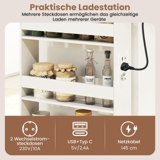 Costway Τροχήλατο Καρότσι Κουζίνας 4 Επιπέδων με Λαβή, 13 εκ. Λεπτό...