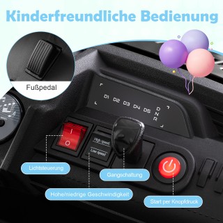 Costway Ηλεκτροκίνητο Παιδικό Όχημα 24V, 2-Θέσιο με Κόρνα, Μουσική ...