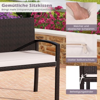 Costway Ανθεκτικός Πολυρατάν Πάγκος Κήπου με Μαξιλάρι, Χωρητικότητα... Costway Ανθεκτικός Πολυρατάν Πάγκος Κήπου με Μαξιλάρι, Χωρητικότητα...