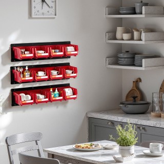 VEVOR Επιτοίχιες Πλαστικές Θήκες Αποθήκευσης με Μεταλλικές Ράγες, γ... VEVOR Επιτοίχιες Πλαστικές Θήκες Αποθήκευσης με Μεταλλικές Ράγες, γ...