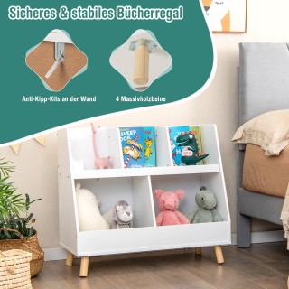 Costway Ράφι παιδικό με 5 ανοιχτά διαμερίσματα, βιβλιοθήκη για παιδ...