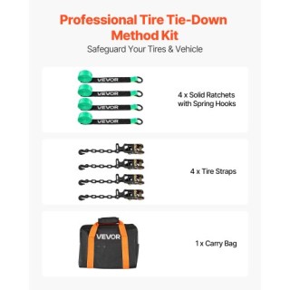 VEVOR Σετ Δεσίματος Τροχών με Αντοχή 4540 kg και Φορτίο Εργασίας 15...