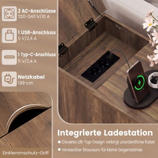 Costway Ρουστίκ Καφέ Κομοδίνο και Ντουλάπι με Πτυσσόμενο Τραπέζι κα... Costway Ρουστίκ Καφέ Κομοδίνο και Ντουλάπι με Πτυσσόμενο Τραπέζι κα...