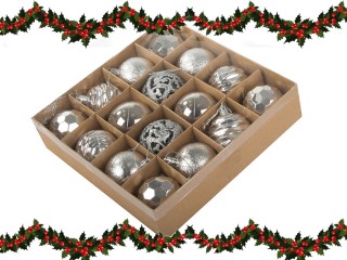 Verk Group Χριστουγεννιάτικες Μπάλες Δέντρου 6εκ. - Σετ 16τμχ σε Ασ...