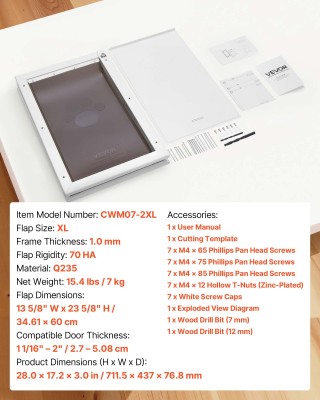 VEVOR Μεγάλη Πόρτα Κατοικιδίων, Διπλά Μαγνητικά Πτερύγια, Μεταλλικό...