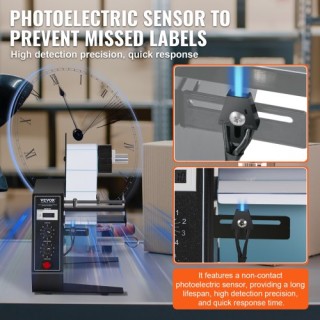 VEVOR  Αυτόματος Διανομέας Ετικετών, Πλάτος 15-125 mm, Μήκος 3-150 ...