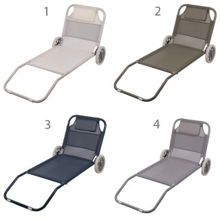 Galileo Ξαπλώστρα θαλάσσης με ρόδες, δομή από ανθρακοχάλυβα, κάθισμ...