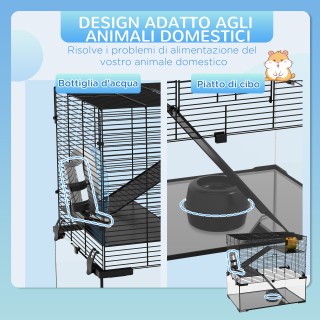 PawHut Κλουβί για Χάμστερ με 3 Επίπεδα με Τροχό, Ράμπες και Αφαιρού... PawHut Κλουβί για Χάμστερ με 3 Επίπεδα με Τροχό, Ράμπες και Αφαιρού...