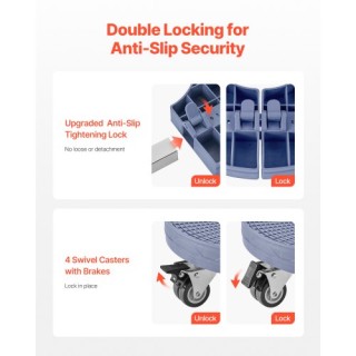 VEVOR Ρυθμιζόμενη Πλαστική Βάση Κάδου με Ρόδες LJTTCLS1JYXKA71A1V0