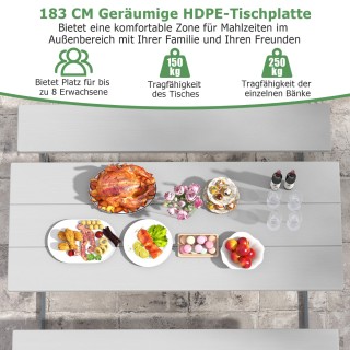 Σετ Πικνίκ Εξωτερικού Χώρου με Ανθεκτική Επιφάνεια HDPE και Ενσωματ...