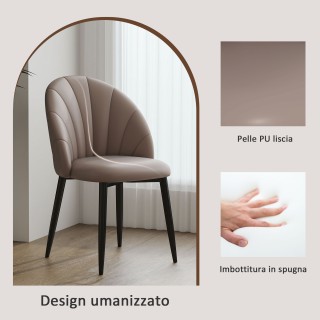 Σετ 2 Καρέκλες Τραπεζαρίας από PU Δέρμα με Μεταλλικά Πόδια και Πλάτ... Σετ 2 Καρέκλες Τραπεζαρίας από PU Δέρμα με Μεταλλικά Πόδια και Πλάτ...