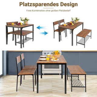 Costway Σύγχρονο Σετ Τραπεζαρίας 4 Τεμαχίων με Τραπέζι, Πάγκο και 2... Costway Σύγχρονο Σετ Τραπεζαρίας 4 Τεμαχίων με Τραπέζι, Πάγκο και 2...