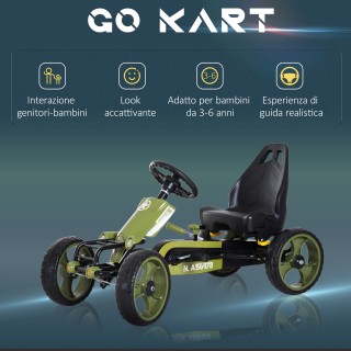 HOMCOM Ποδήλατο Go Kart για Παιδιά από 3-6 Ετών με Ρυθμιζόμενο Κάθι...