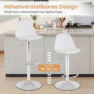 Costway Σετ 2 Μπαρ Σκαμπό: Περιστρεφόμενη Καρέκλα Μπαρ 360° με Ρυθμ...