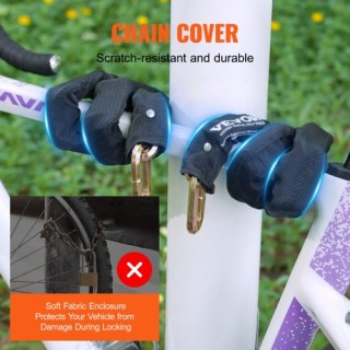 VEVOR  Αλυσίδα Κλειδώματος Ποδηλάτου 1.8μ, Πάχος 9.5mm, Μαύρο ZXCLS...