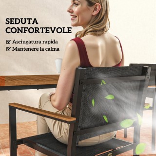 Outsunny Σετ Κήπου 7 Τεμαχίων με Τραπέζι Φαγητού και 6 Στοιβαζόμενε... Outsunny Σετ Κήπου 7 Τεμαχίων με Τραπέζι Φαγητού και 6 Στοιβαζόμενε...