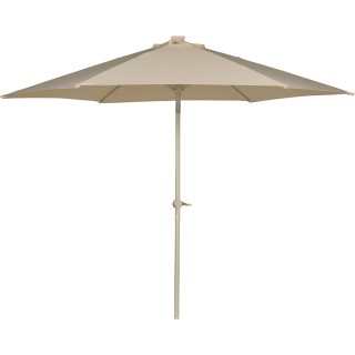 BAKAJI Ομπρέλα Κήπου Βεράντας Μπεζ με 18 LED και Κεντρικό Πάσσαλο Ε...