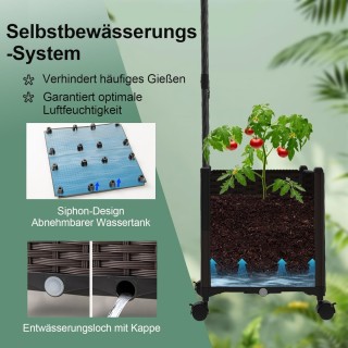 Costway Πέργκολα Κήπου με Μεταλλικό Καφασωτό και 2 Φυτοδοχεία GT4354