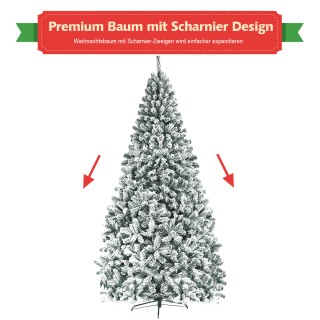 Costway Τεχνητό Χριστουγεννιάτικο Δέντρο με Χιόνι και Μεταλλική Βάσ...