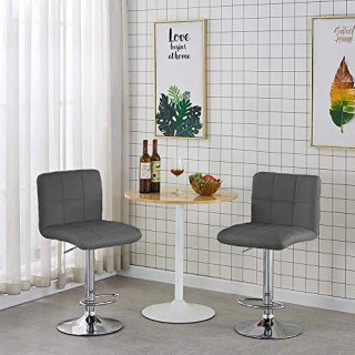 BAKAJI  Σετ 2 Σκαμπό Κουζίνας με Επένδυση Δέρματος, Περιστρεφόμενο ...