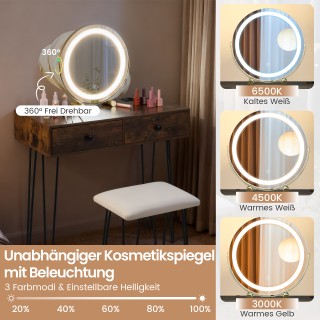 Costway Τραπεζάκι Μακιγιάζ με Καθρέφτη, Φωτισμό, Σταθμό Φόρτισης & ... Costway Τραπεζάκι Μακιγιάζ με Καθρέφτη, Φωτισμό, Σταθμό Φόρτισης & ...