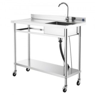 VEVOR Επαγγελματικός Ανοξείδωτος Νεροχύτης με Ρόδες και Μπαταρία, 1... VEVOR Επαγγελματικός Ανοξείδωτος Νεροχύτης με Ρόδες και Μπαταρία, 1...