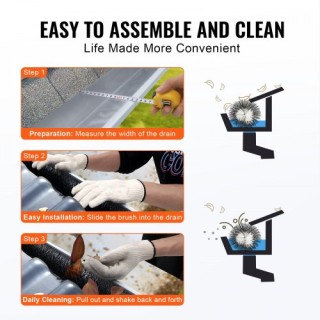 Βούρτσα Καθαρισμού Υδρορροής VEVOR, 15ft, 5τμχ  TGMS433INCH5J5L94V0