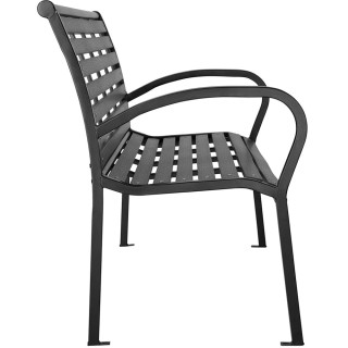 BAKAJI Εξωτερικός Πάγκος Κήπου Polywood με Ατσάλινη Μαύρη Κατασκευή...