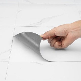 Αυτοκόλλητα Πλακάκια Δαπέδου VEVOR 12x12, 50τμχ, Λευκό Μάρμαρο  ZZY...