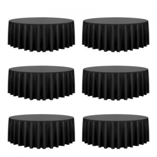 VEVOR Σετ 6 Στρογγυλών Μαύρων Τραπεζομάντηλων, 120 ίντσες DLZB120YC... VEVOR Σετ 6 Στρογγυλών Μαύρων Τραπεζομάντηλων, 120 ίντσες DLZB120YC...