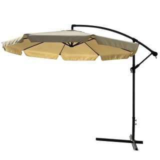 BAKAJI Ομπρελόκηπος Αποκεντρωμένος 3x3 Μπεζ Ύφασμα με Κρεμαστό Κολώ...