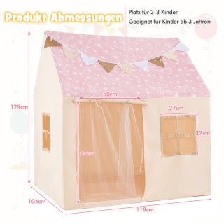 Costway Παιδικό Σπιτάκι Παιχνιδιού με Μαλακό Στρώμα & Αστέρια Φωτισ...