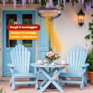 BAKAJI Ηλεκτρική Σόμπα 2 σε 1 Υπέρυθρη για Δάπεδο και Τοίχο, κατάλλ...